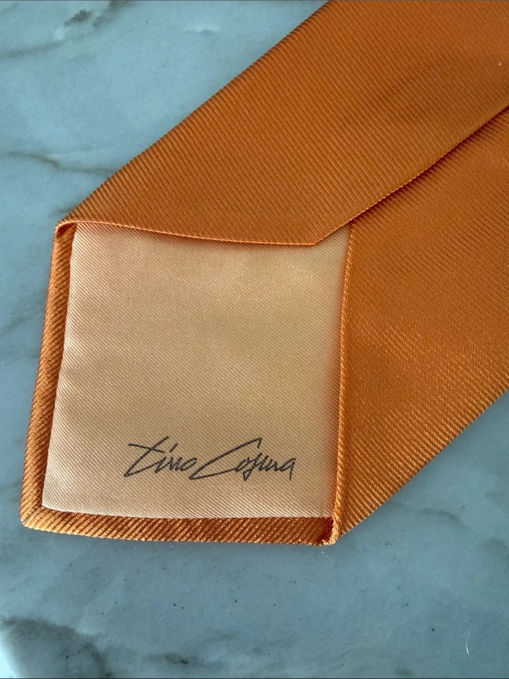 Textured Orange Men's Silk Classic Solid Color